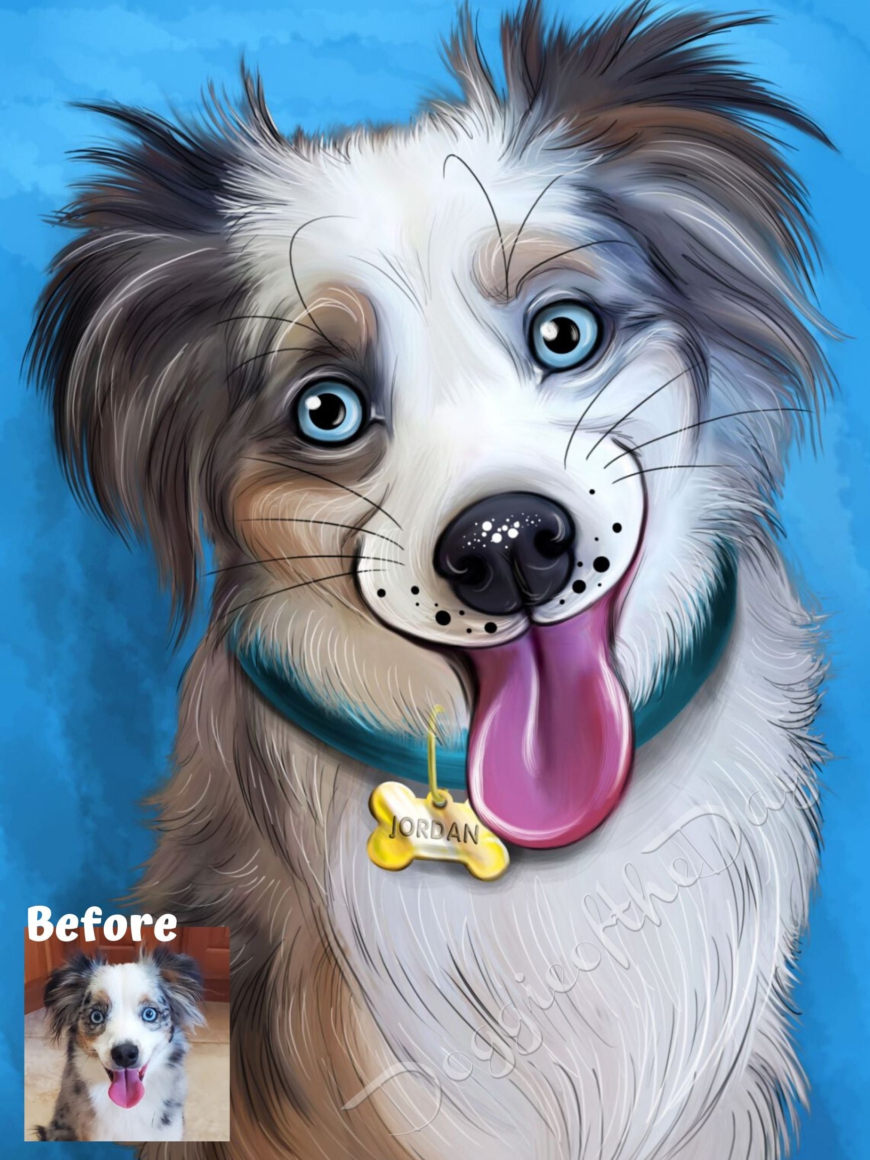 Pet Illustration | Custom Digital Illustration | Digital Portrait | Digital Print | Cartoon outlet Portrait | Personalized Portrait