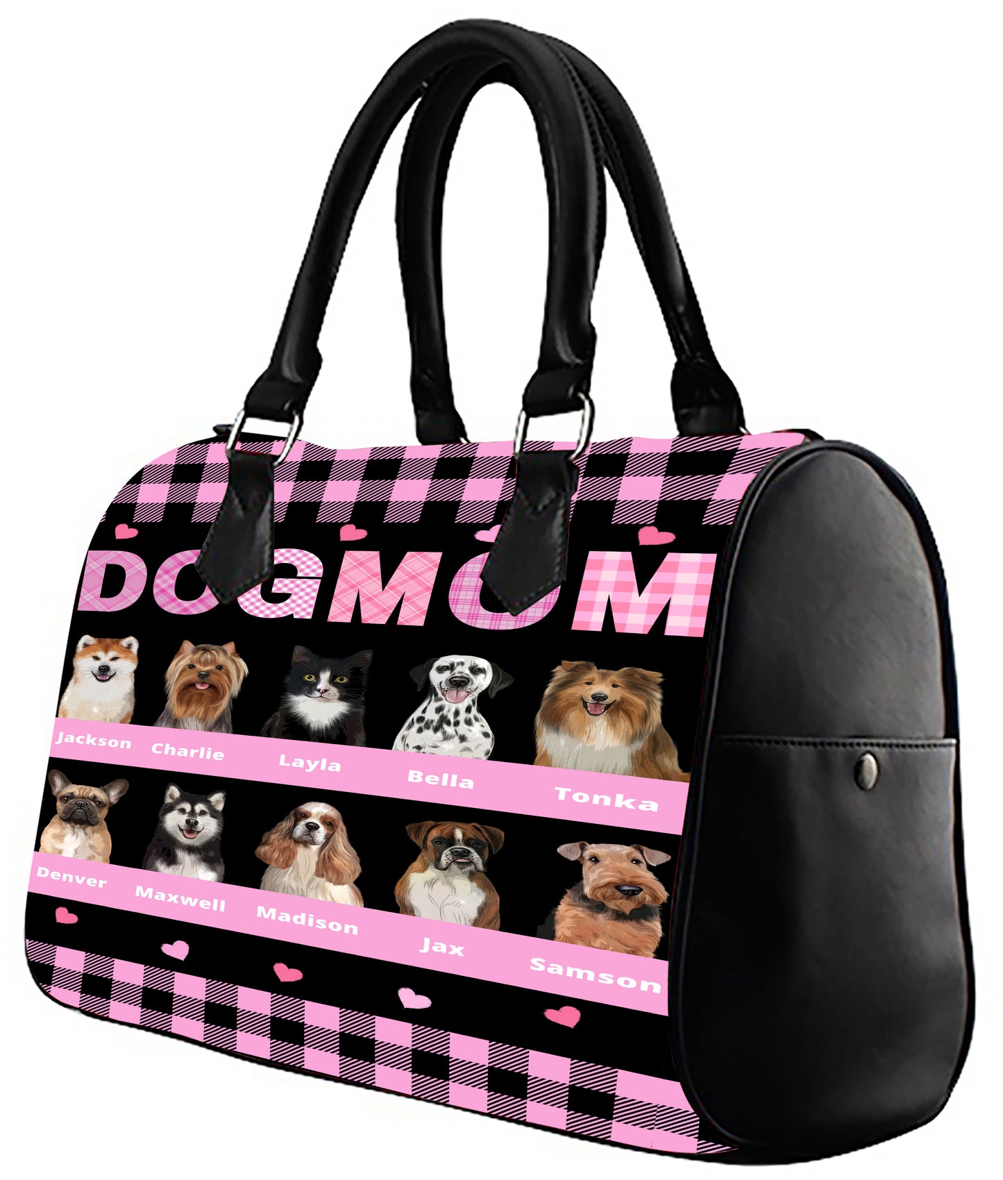 Personalized Dog Cat MOM Boston Handbag 1-10 Pets