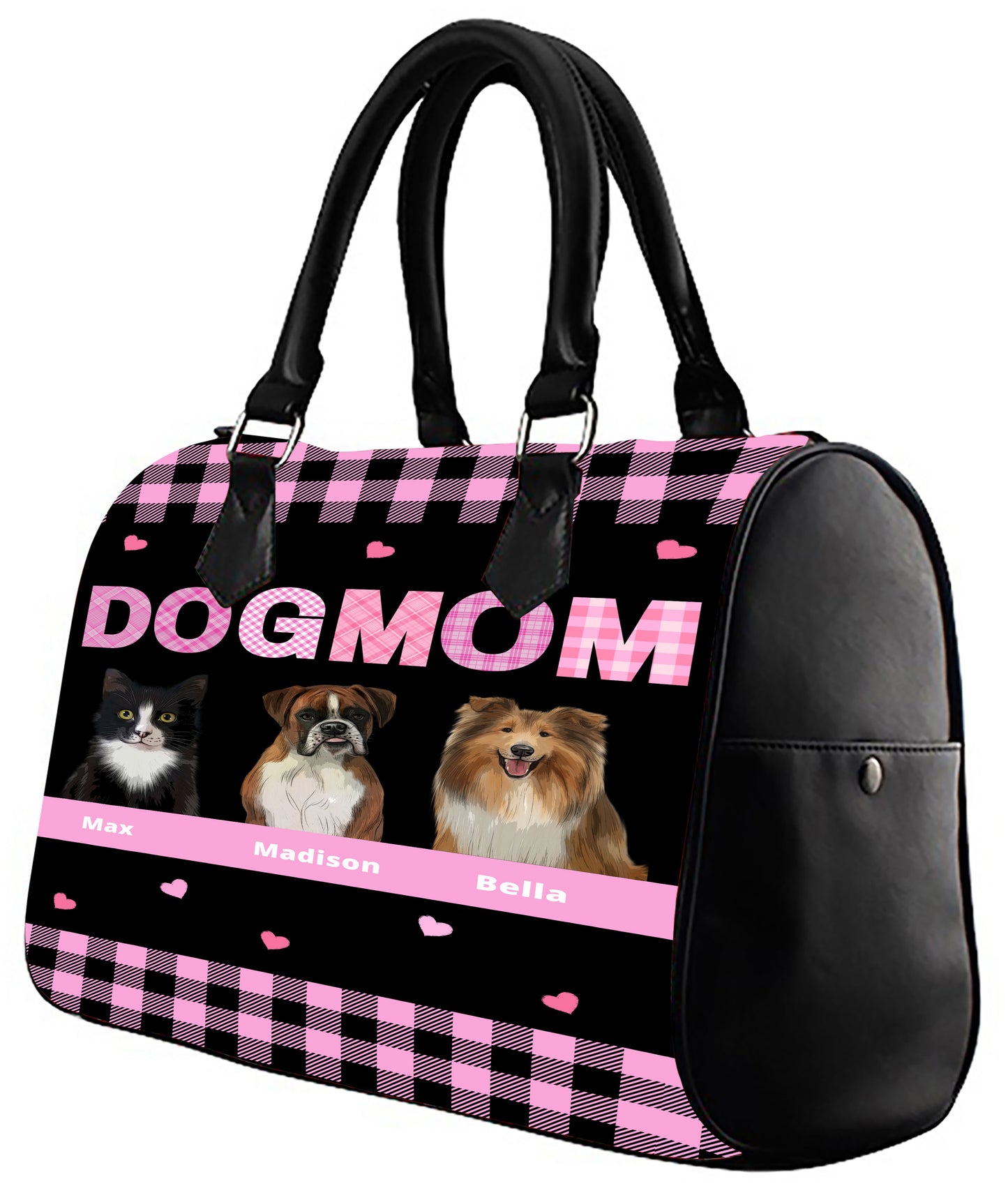 Personalized Dog Cat MOM Boston Handbag 1-10 Pets