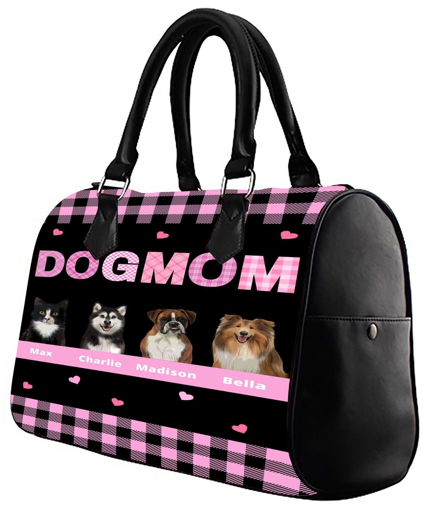 Personalized Dog Cat MOM Boston Handbag 1-10 Pets