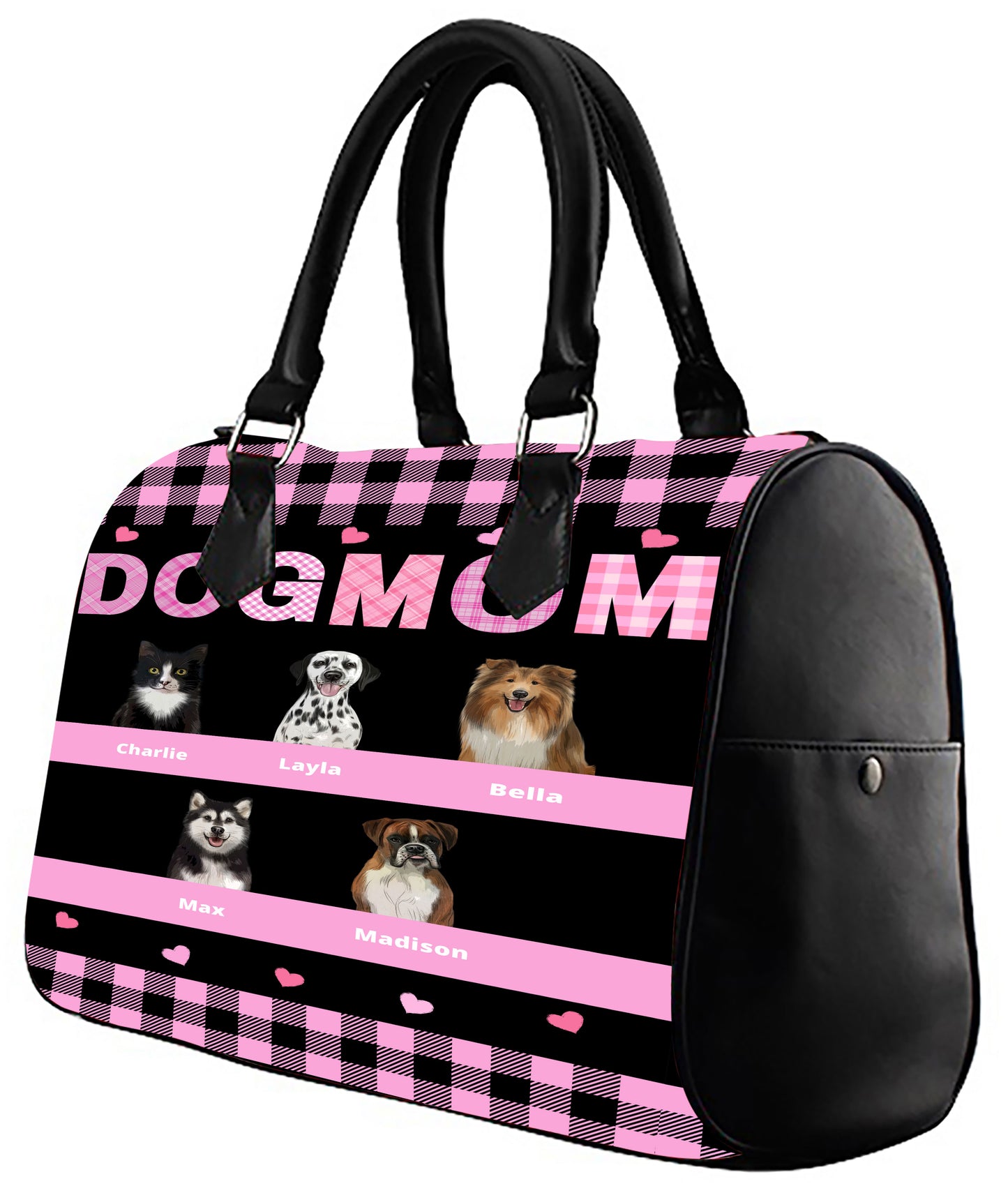 Personalized Dog Cat MOM Boston Handbag 1-10 Pets