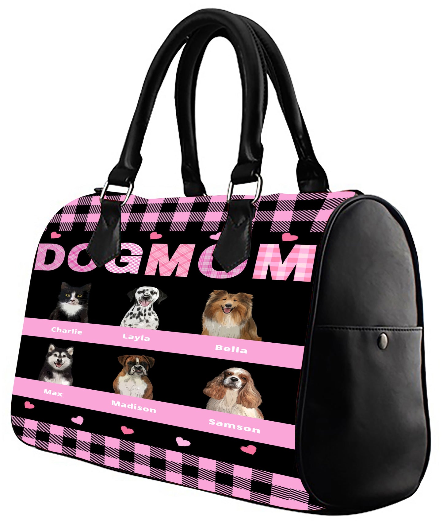 Personalized Dog Cat MOM Boston Handbag 1-10 Pets