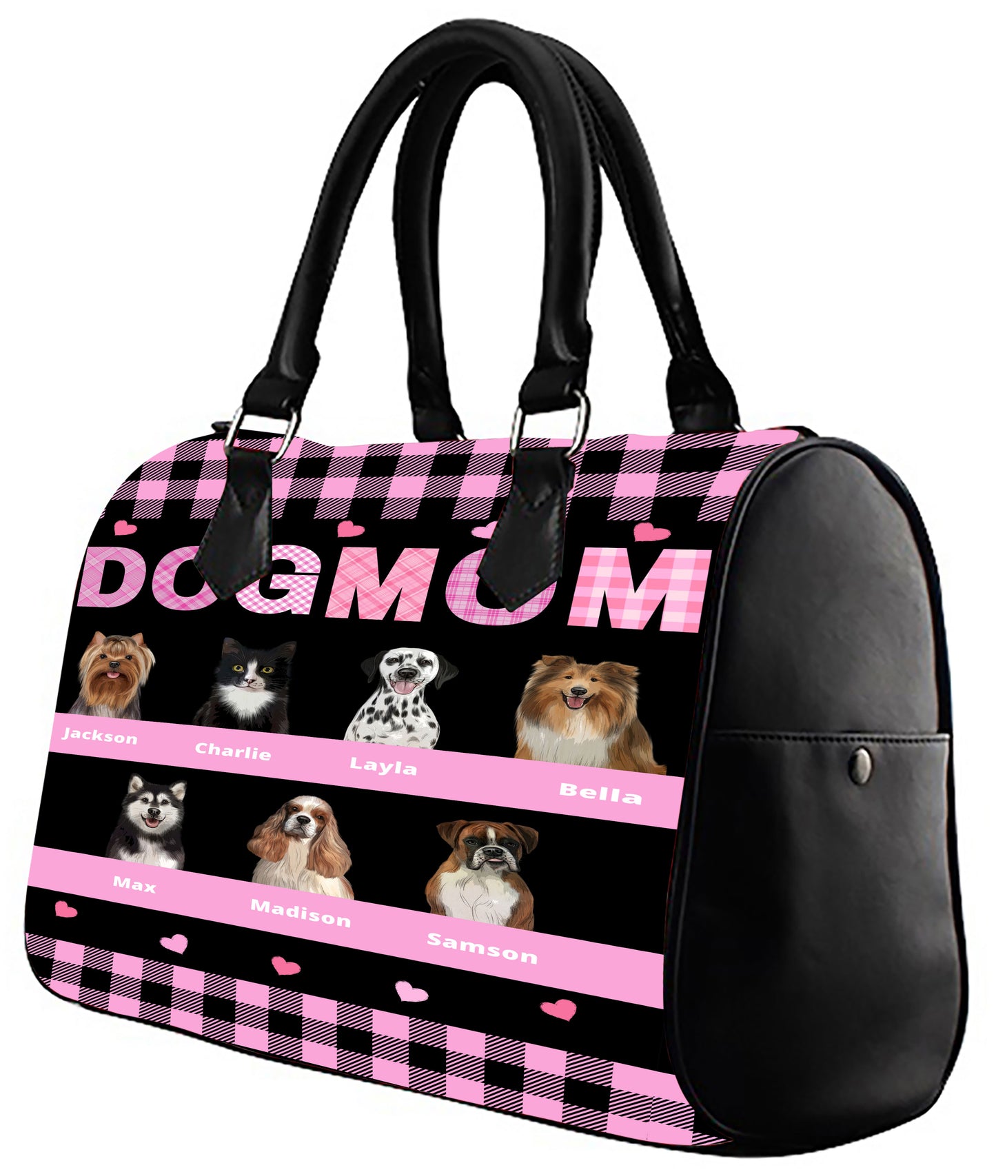 Personalized Dog Cat MOM Boston Handbag 1-10 Pets