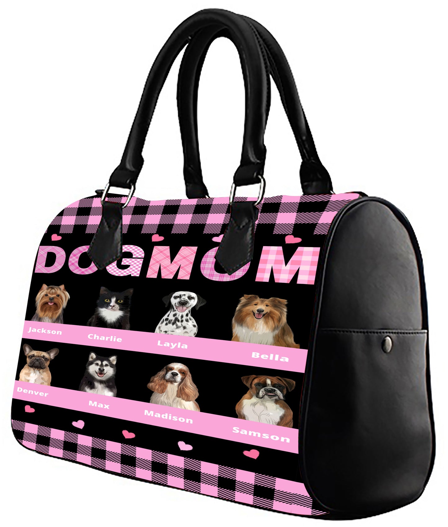 Personalized Dog Cat MOM Boston Handbag 1-10 Pets