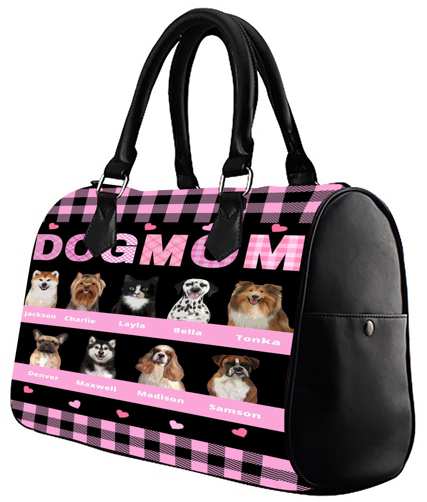 Personalized Dog Cat MOM Boston Handbag 1-10 Pets