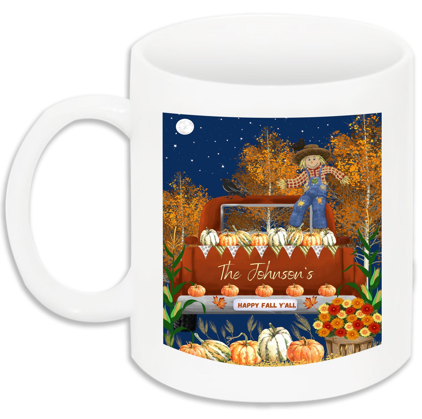 Personalized Happy Fall Y'All 11 OZ Coffee Mug