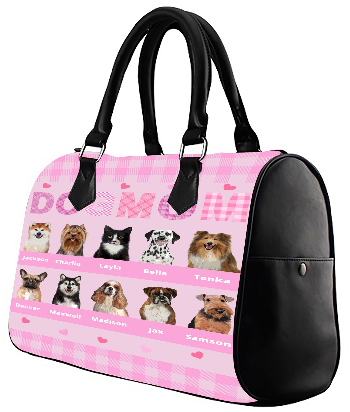 Personalized Dog Cat MOM Boston Handbag 1-10 Pets