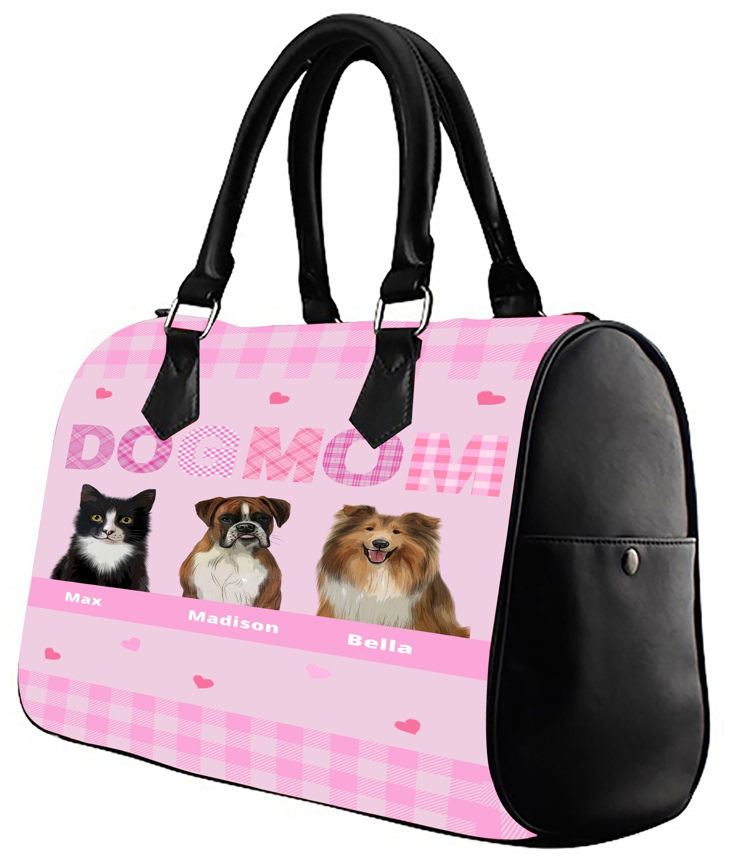 Personalized Dog Cat MOM Boston Handbag 1-10 Pets