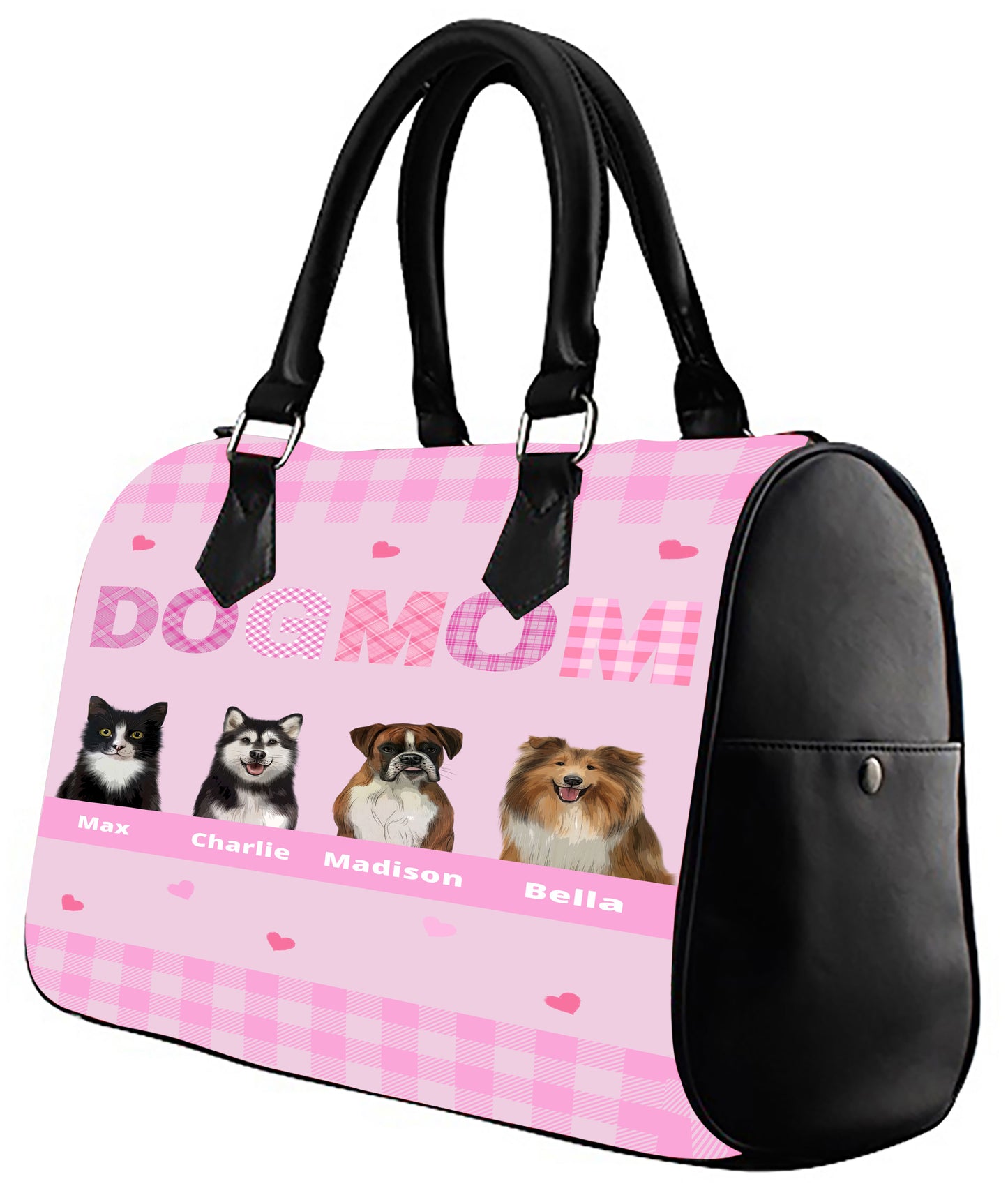 Personalized Dog Cat MOM Boston Handbag 1-10 Pets