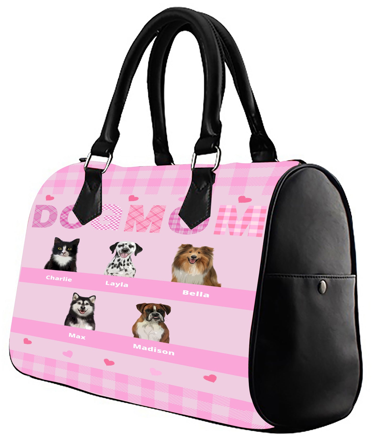 Personalized Dog Cat MOM Boston Handbag 1-10 Pets