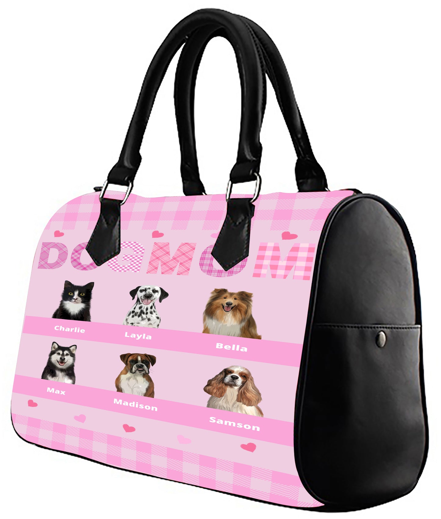 Personalized Dog Cat MOM Boston Handbag 1-10 Pets