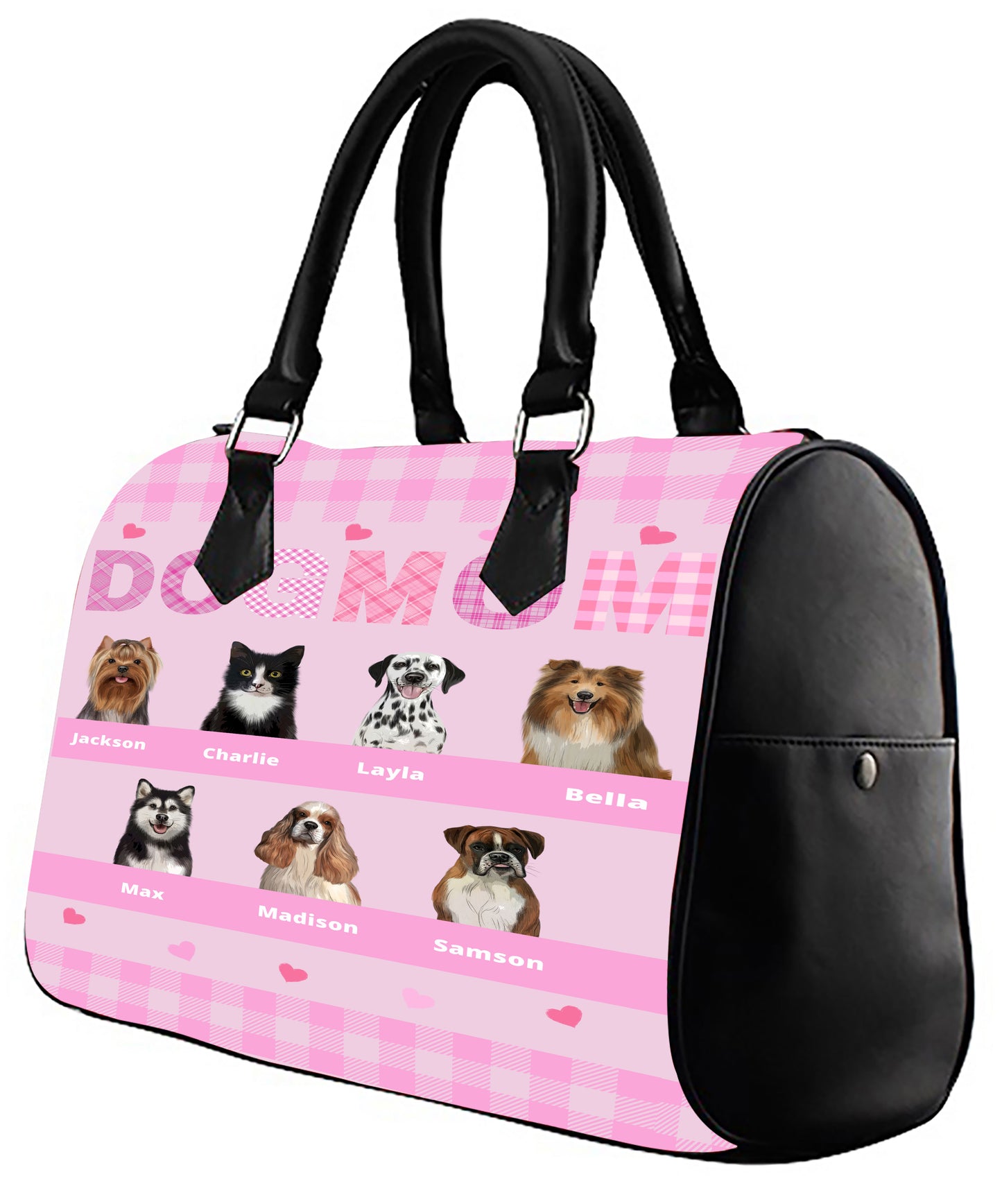 Personalized Dog Cat MOM Boston Handbag 1-10 Pets