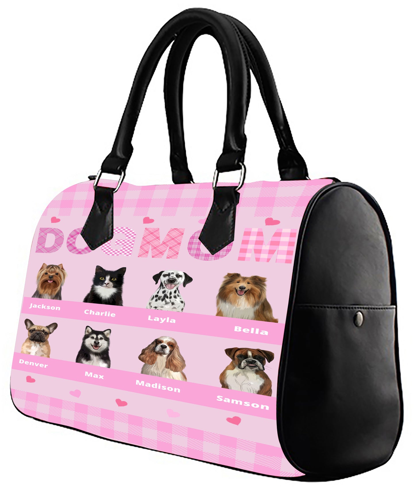 Personalized Dog Cat MOM Boston Handbag 1-10 Pets