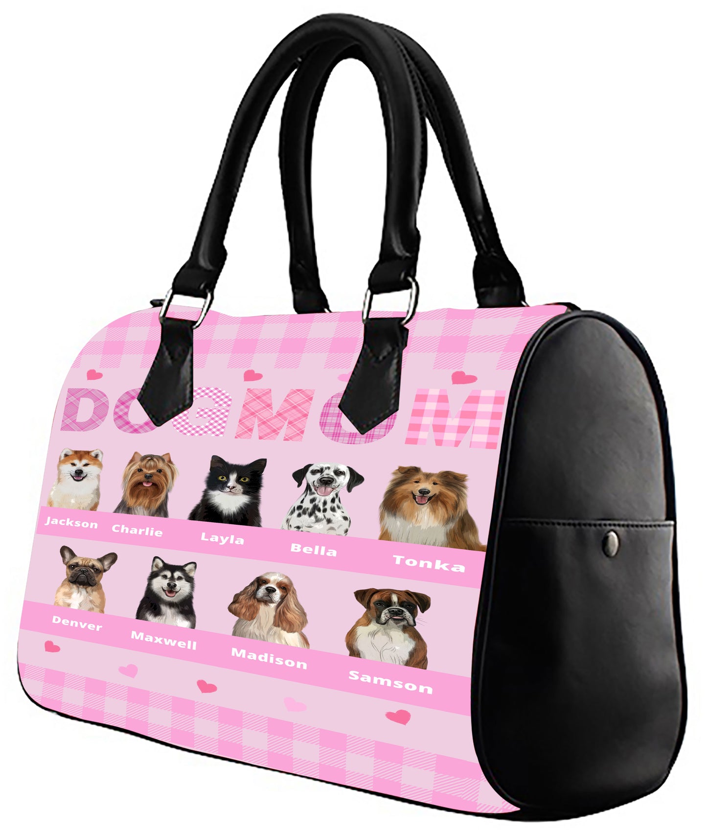 Personalized Dog Cat MOM Boston Handbag 1-10 Pets