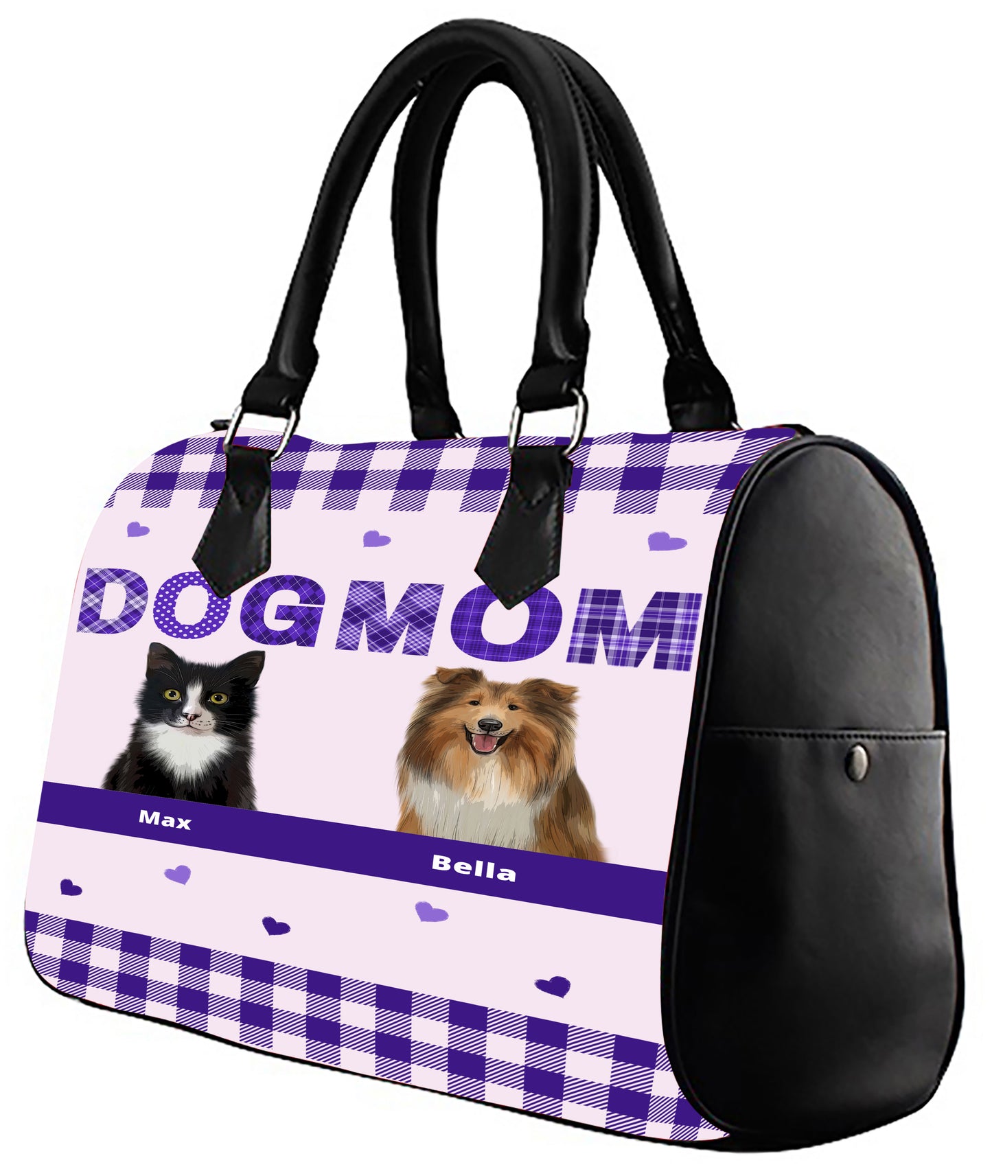 Personalized Dog Cat MOM Boston Handbag 1-10 Pets