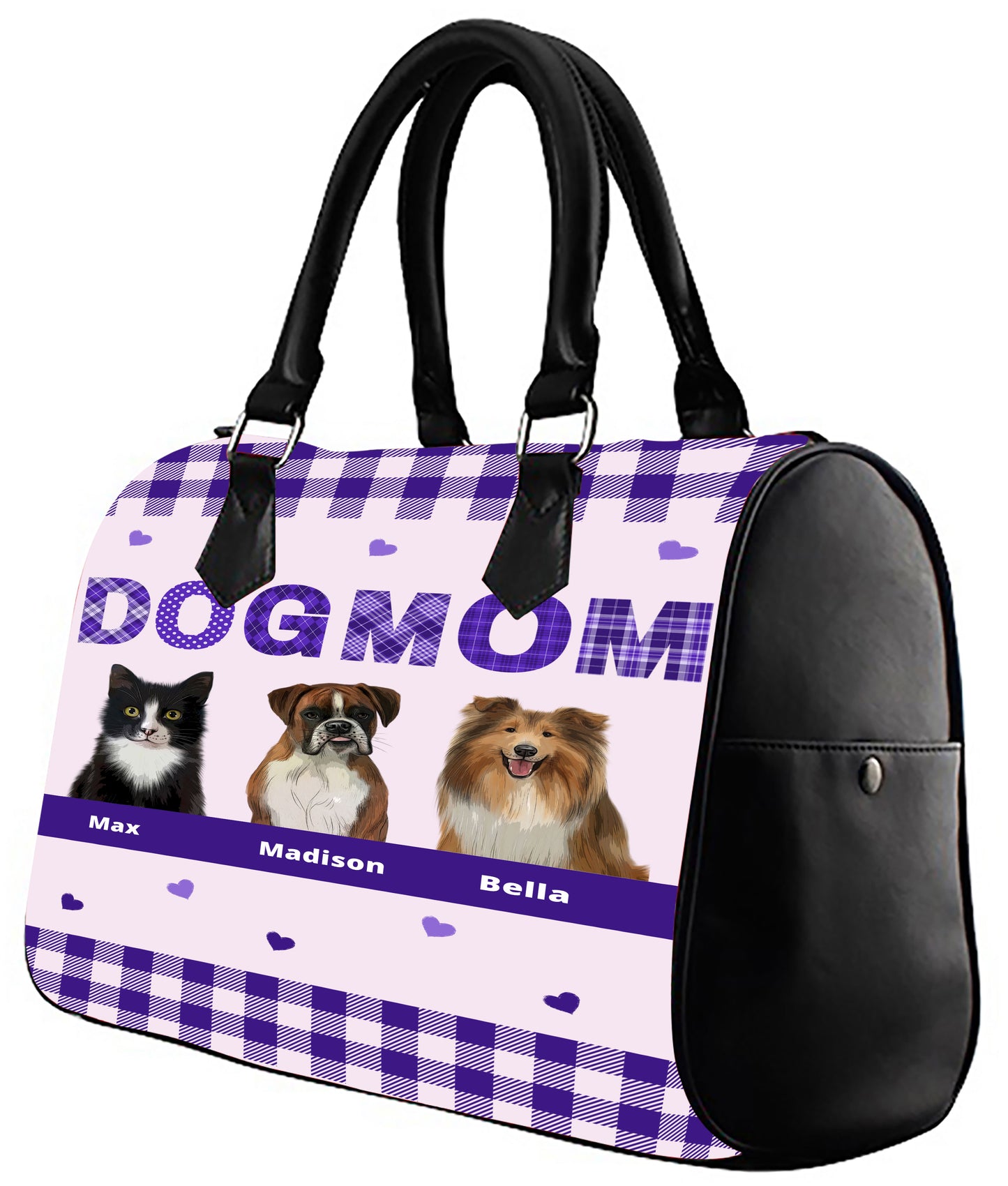 Personalized Dog Cat MOM Boston Handbag 1-10 Pets