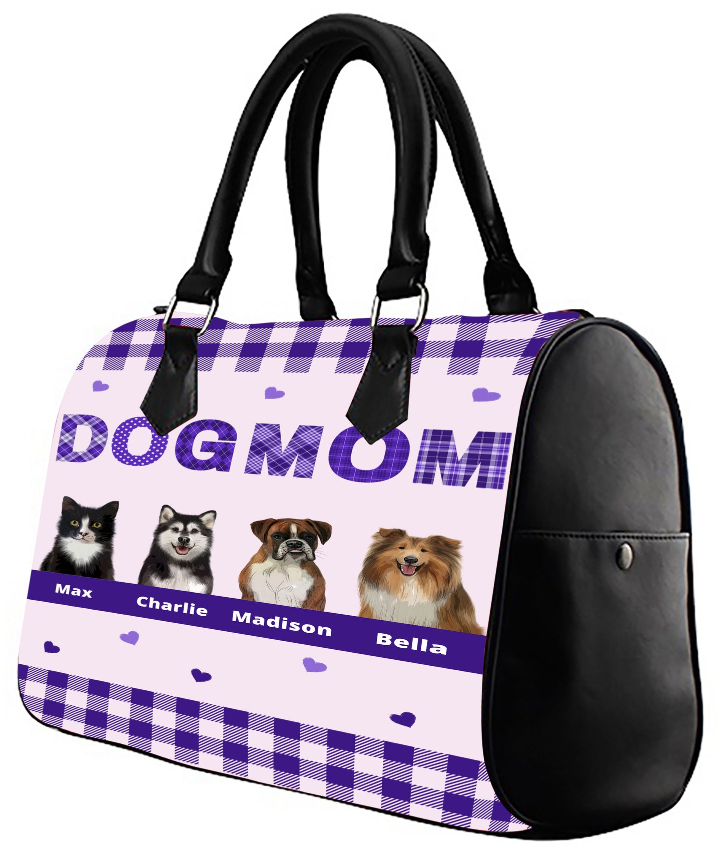 Personalized Dog Cat MOM Boston Handbag 1-10 Pets