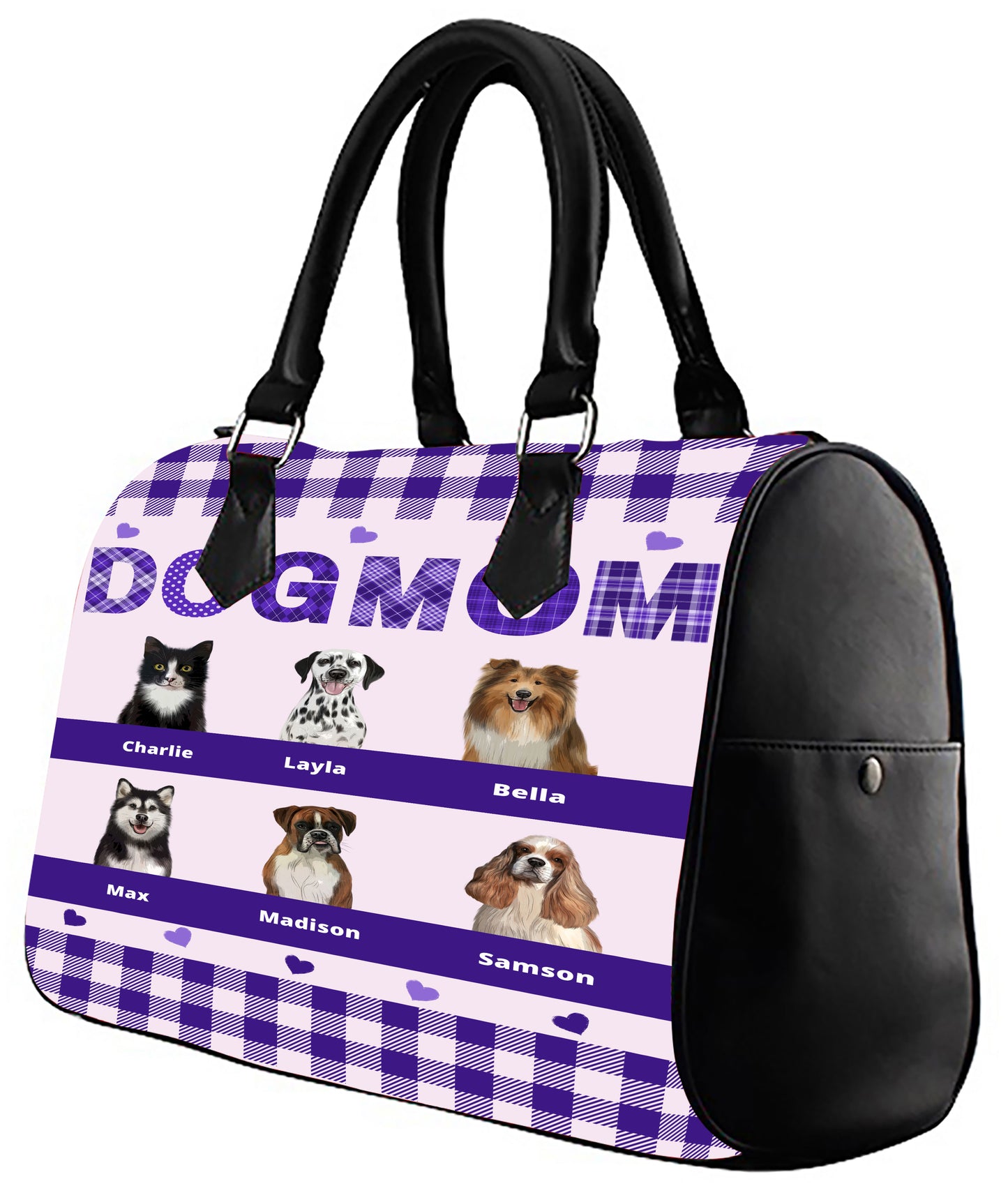 Personalized Dog Cat MOM Boston Handbag 1-10 Pets