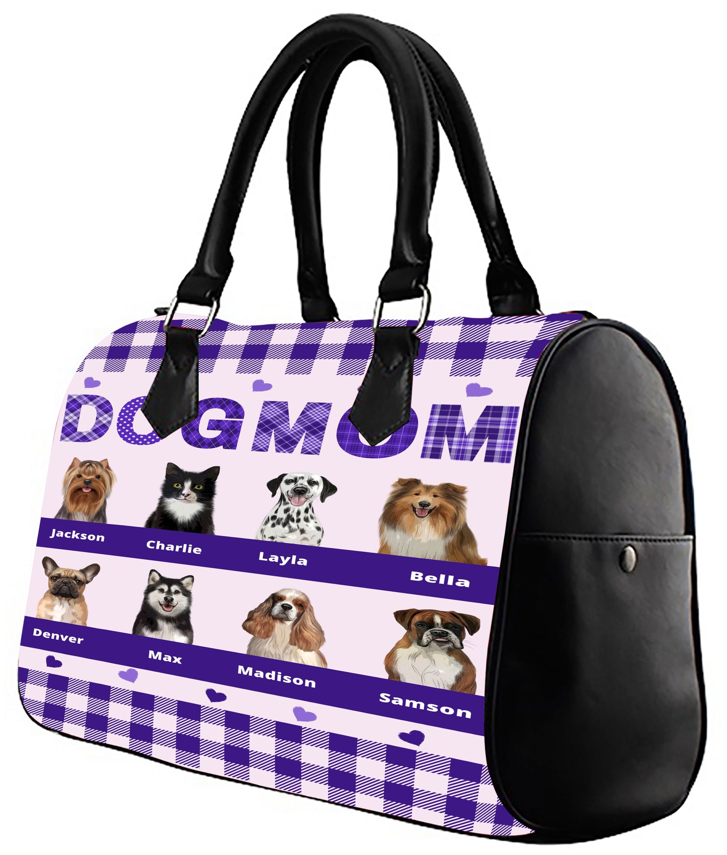 Personalized Dog Cat MOM Boston Handbag 1-10 Pets