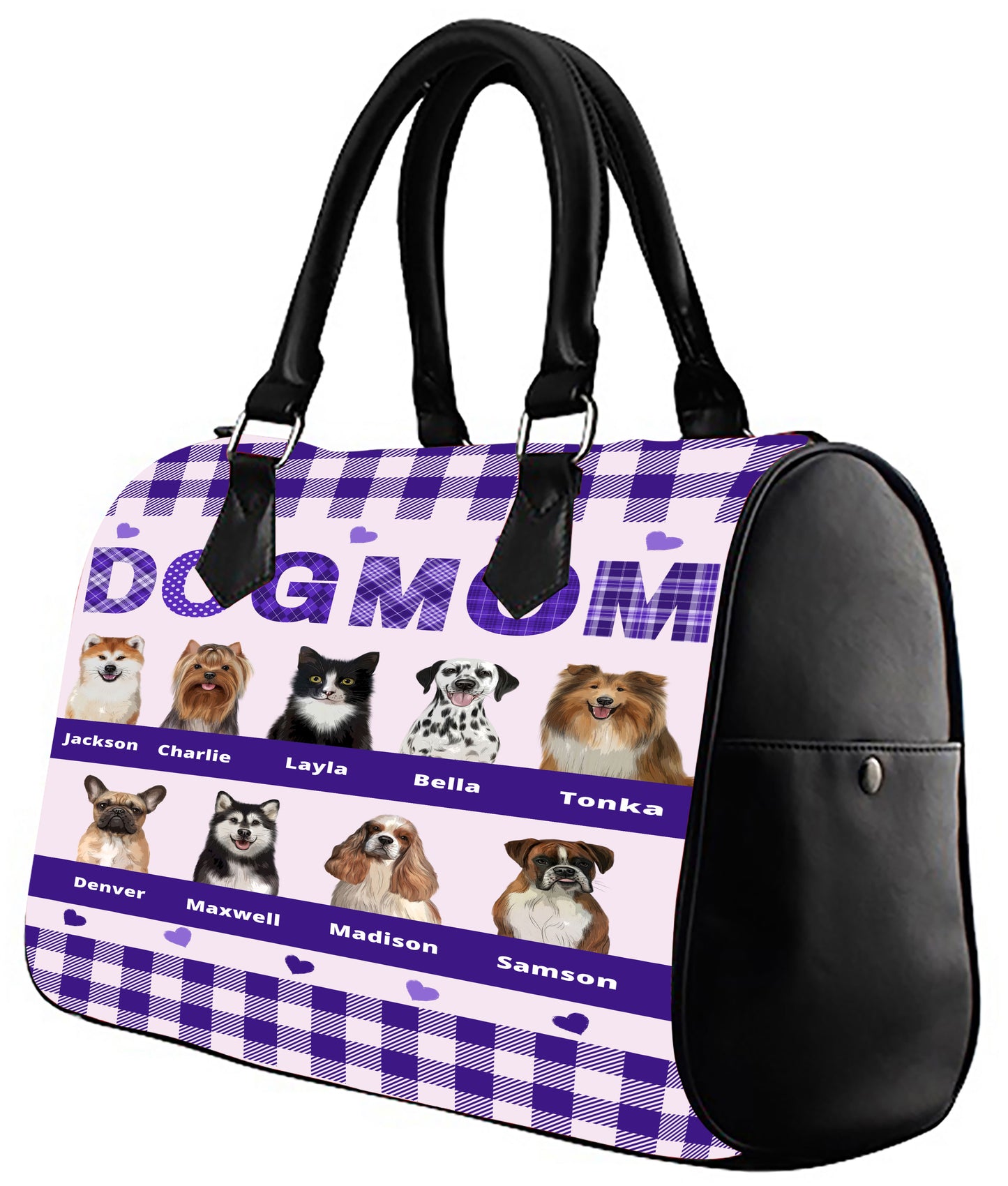 Personalized Dog Cat MOM Boston Handbag 1-10 Pets