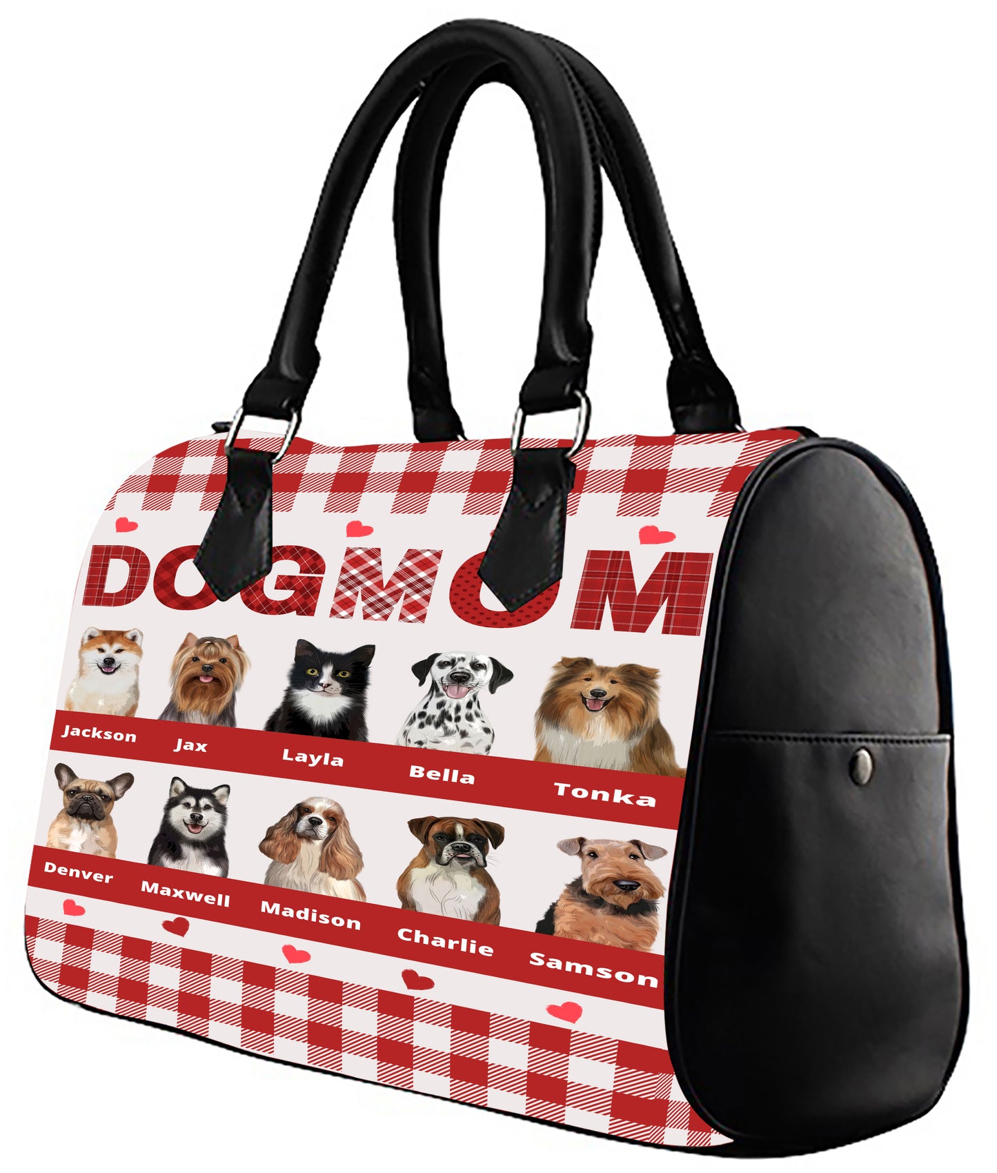 Personalized Dog Cat MOM Boston Handbag 1-10 Pets