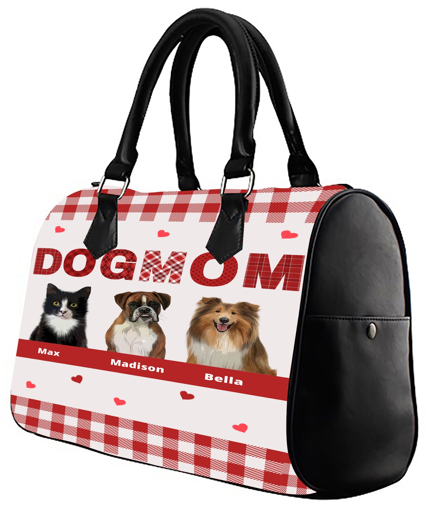 Personalized Dog Cat MOM Boston Handbag 1-10 Pets