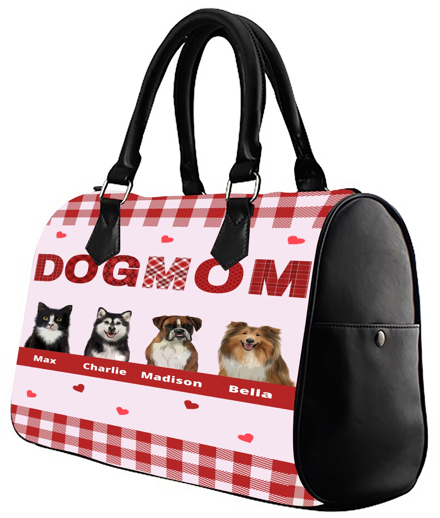 Personalized Dog Cat MOM Boston Handbag 1-10 Pets