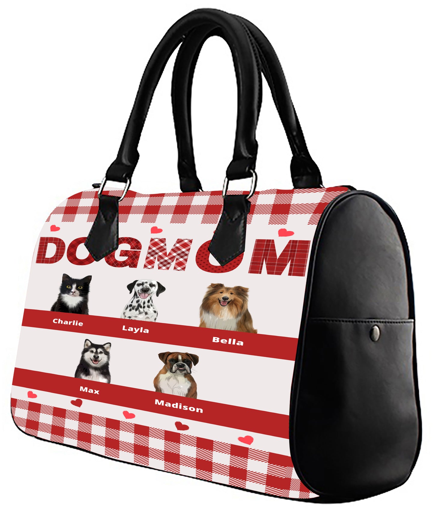 Personalized Dog Cat MOM Boston Handbag 1-10 Pets