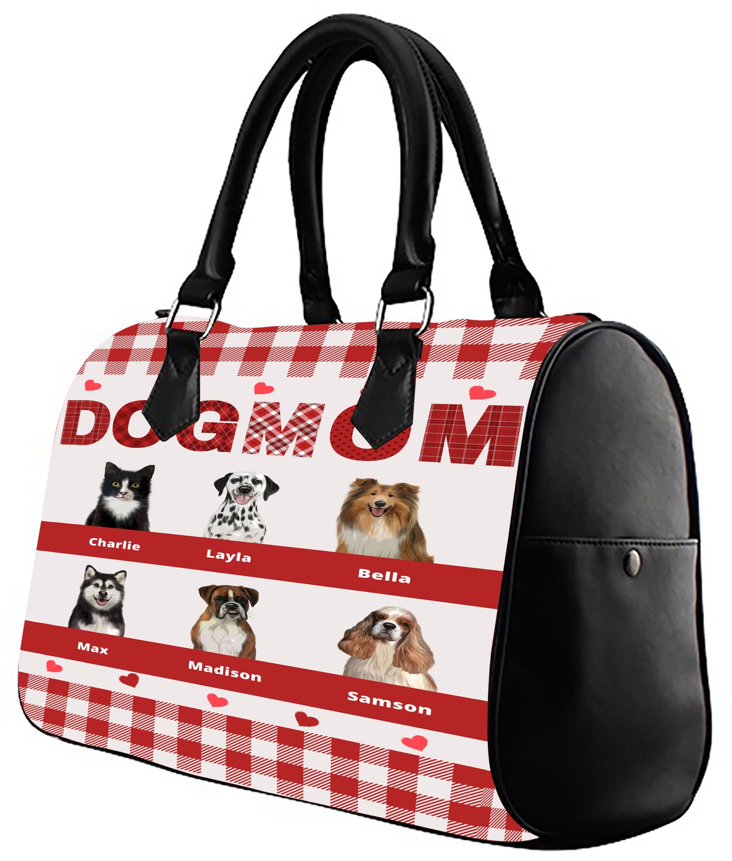 Personalized Dog Cat MOM Boston Handbag 1-10 Pets