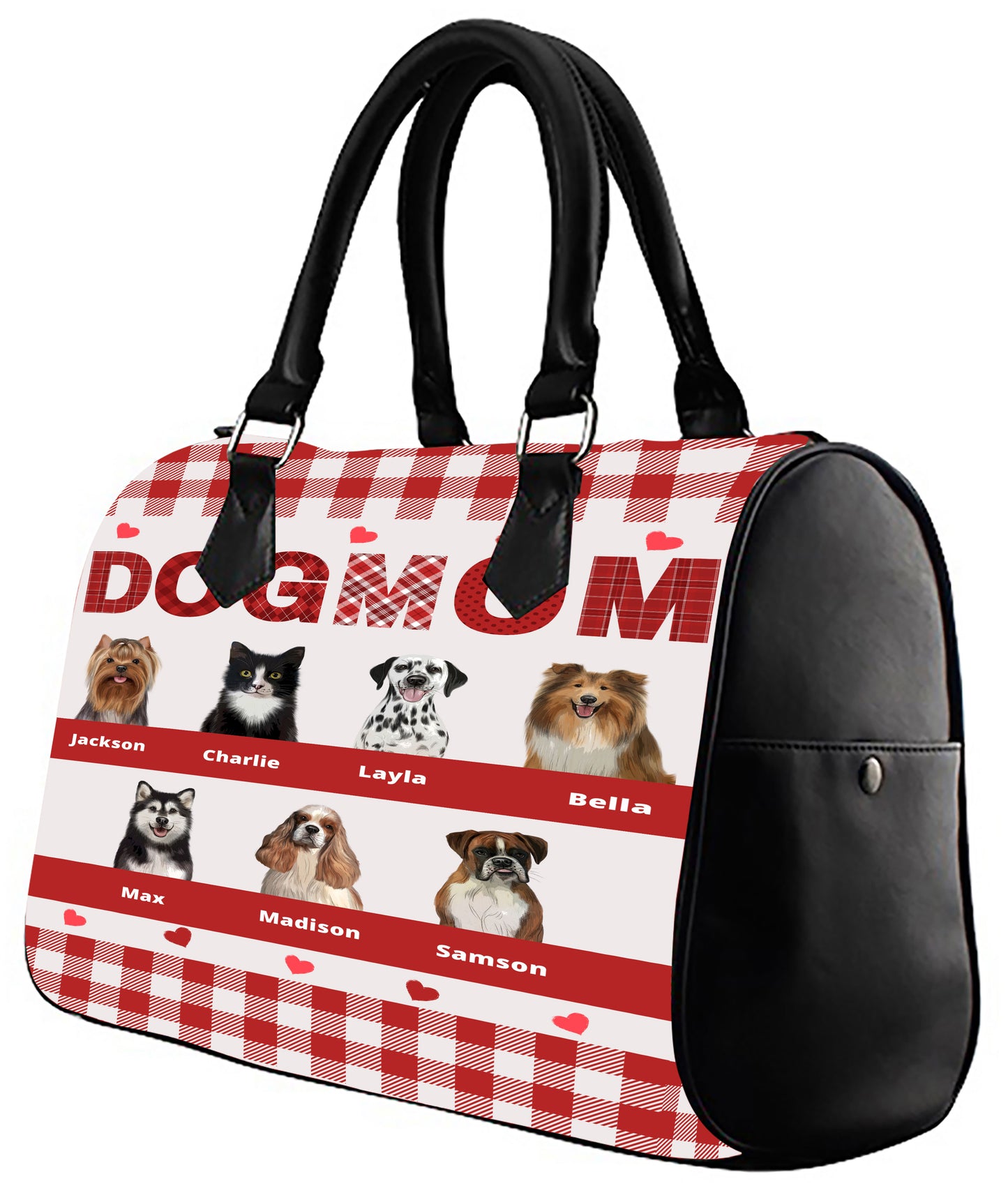 Personalized Dog Cat MOM Boston Handbag 1-10 Pets