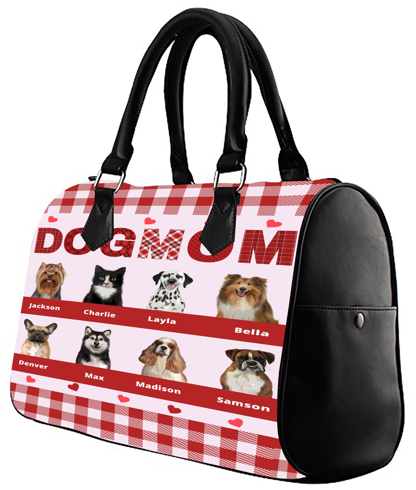 Personalized Dog Cat MOM Boston Handbag 1-10 Pets